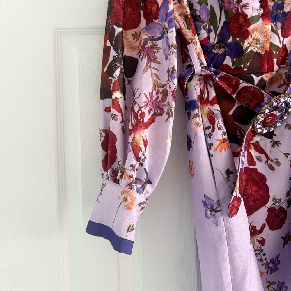 L'ATISTE Floral Purple Midi Dress - Picture 5 of 14